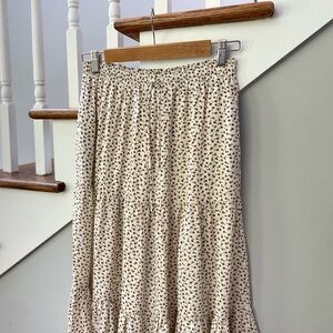 Tiered Midi Skirt with Floral Print